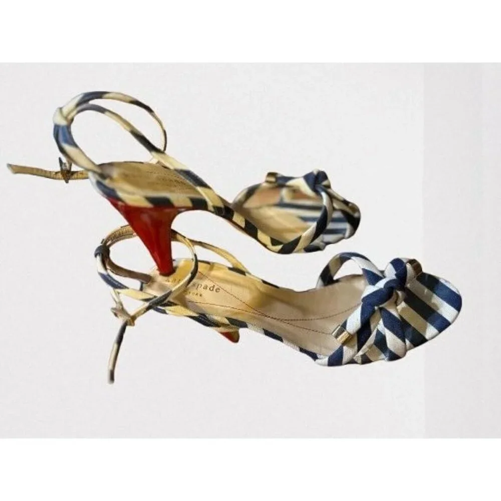 Kate Spade Strappy high heel sandals made in Italy nautical open toe Size 7.5